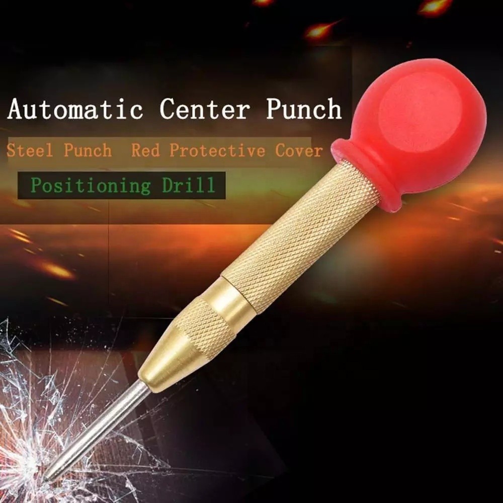 Green Automatic Center Pin Punch Spring Loaded Marking Starting Holes Tool Wood Press Dent Marker Woodwork Tool Drill Bit