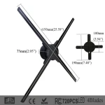 Growns3D Holographic LED Advertising Fan 65cm Hologram Projector Display Custom ODM/OEM