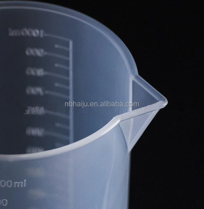 HAIJU LAB 1000ml Disposable Plastic Measuring Cup/beaker  With Handle for Medicine Beaker