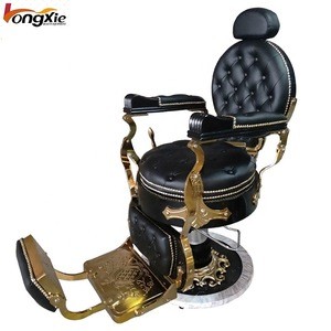 Hairdressing Equipment Hydraulic Salon Styling Classic Vintage Antique Old Style High Quality China Rose Gold Barber Chair