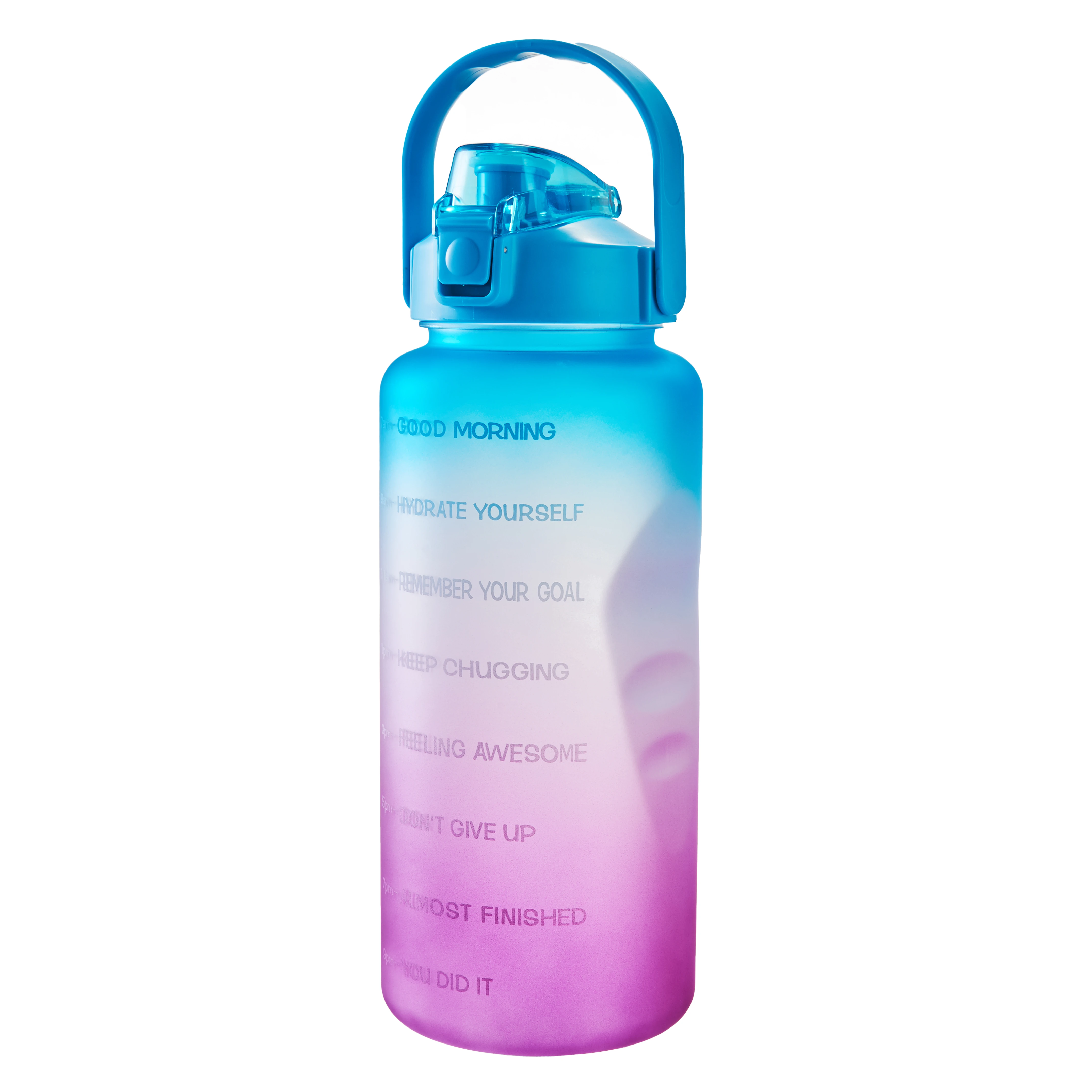 Half Gallon BPA Free & Motivational Sports Water Bottle with Time Marker & Straw