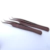 Hand made Personalized anti static Best Applicator Mink Eye Lash Set Strip Rose Gold lash extension tweezers 90 and 45 Degree