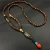 Import Handmade Nepal Jewelry Buddhist Mala Wood Beads Pendant Necklace Ethnic Horn Fish Long Statement Necklace For Women Men from China