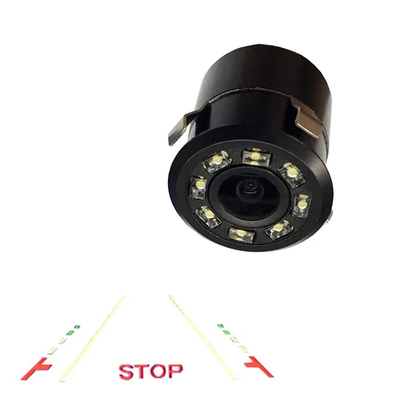HD Dynamic Trajectory Moving Guide Line Car Reverse Backup Rear View Camera with 8LED IR Infrared