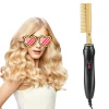 Heated Electric Ionic Detangling Hair Brush, Hair Straightener Brush