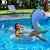Import heavy duty PVC glitter inflatable dragon shaped transparent swimming ring pool float durable vinyl adults water lounger swim toy from China
