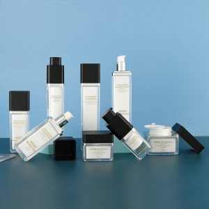 High End Cosmetic Acrylic Jar And Bottle Set Luxury Gradient Skin Care Packaging Set 15g 30g 50g 30ml 50ml 80ml 100ml