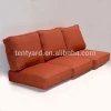 High end square polyester fabric outdoor sofa memory foam seat cushion with back rest cushion