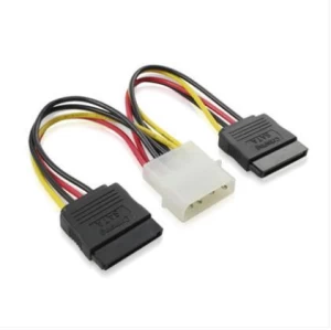 High quality 12Gb / s 4pin to 15pin 1 divide 2 power SATA power cord Y-separator cable