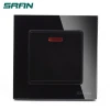 High quality  big power Black Glass Single 20A DP water  heater  light  switch