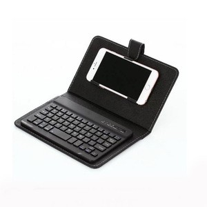 High quality Blue tooth wireless leather case external keyboard for mobile phone