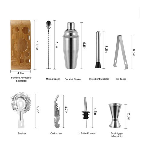 High Quality Boston Stainless steel Measuring Jigger Mixing Margarita Drink Cocktail Shaker Cup Gift Bar Tools Set