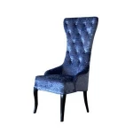 High quality Chocolate color High back hotel king chair antique reproduction french style dining  backrest chair
