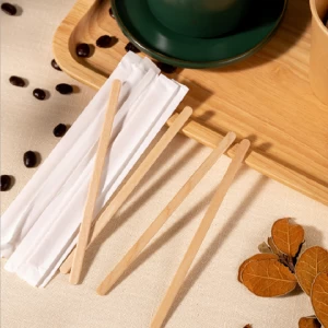 High Quality Eco Friendly Disposable Wooden Birch Coffee Stir Wand Nature Biodegradable Wood Instant Coffee Powder Stirrer Stick