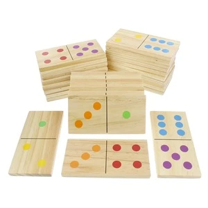 High quality educational toys wooden domino blocks