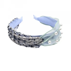 high quality fabric hairband pearl hairband for women
