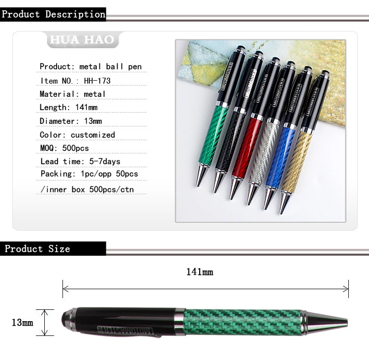 High quality fiber carbon pen metal for business heavy metal pen luxury