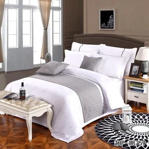 High quality light grey color linen hotel bed runner