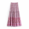 High quality slim fit women floral print maxi skirt beach fashion skirts