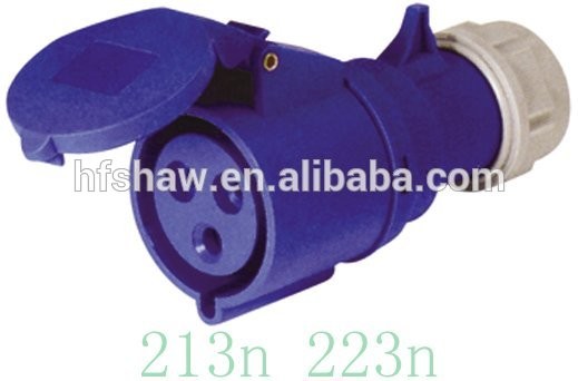 (High Quality)Bule Color 3-Pins Electrical Power Plug,Industry Plug Socket