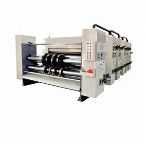 high speed automatic 3/4 colors corrugated box flexo ink printer with slotter machine