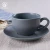 Import high temperature porcelain blue grey tea coffee sets cup and saucer from China
