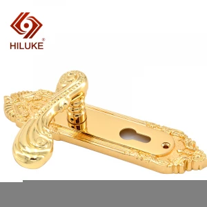 HILUKE Spider Brass Lever Door Handle On Plate Brass Lever type Door Handle