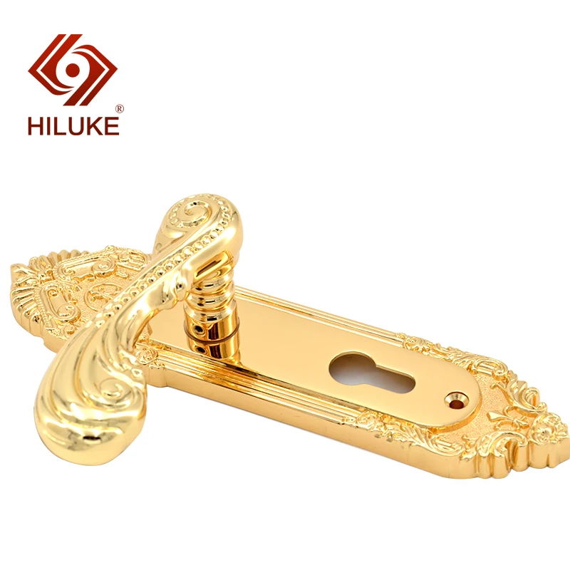 HILUKE Spider Brass Lever Door Handle On Plate Brass Lever type Door Handle