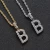 Import Hip hop trumpet 26 english alphabet necklace copper micro pink diamond zircon letter necklace pendant from China