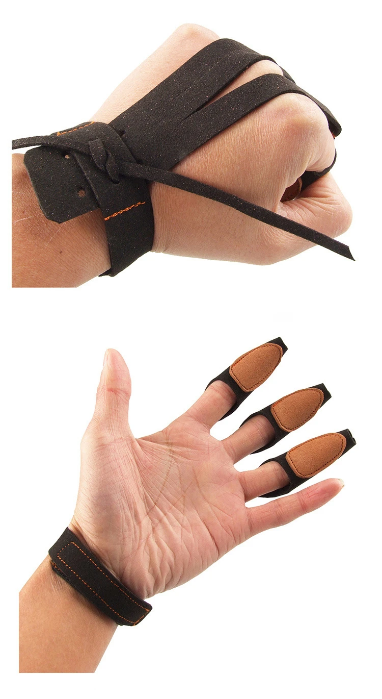 HJ-408#Archery equipment recurve bow shooting 3 finger protector tag hunting finger gloves