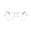 HJ Retro Pilot Oversized Glasses Ladies Metal Eyeglasses Frames Clear Lens Sun Glasses