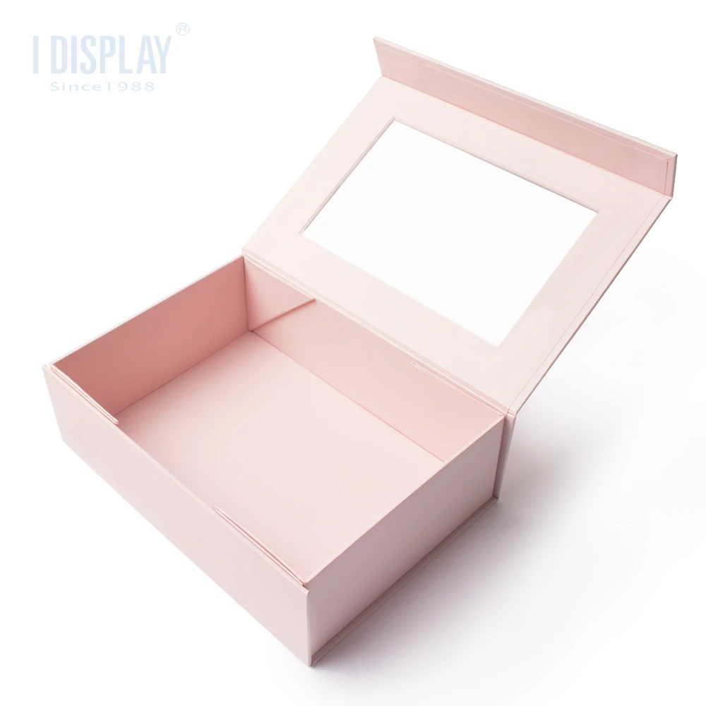 Holiday gift children shoes packaging pink luxury gift box personalized custom paper window box