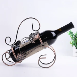 Home Decoration Accessories Creative Design Metal One Bottle Wine Display Rack wine holder