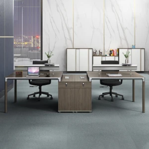 Home luxury cubicle partition flexible office desk workstations computer desk office MDF wood table