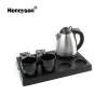 Honeyson new 0.8L small stainless steel electric kettle with tray for hotel