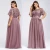 Import Hot latest Plus Size O-neck Ladies Elegant Solid Color Sequins Evening Dress chiffon Formal Dress long bridesmaid dresses from China