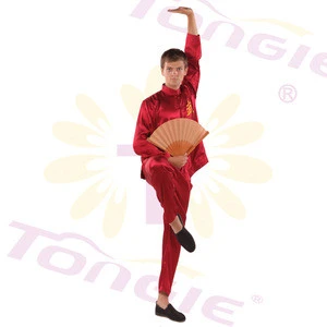 Hot sale high quality China kung fu costume martial arts wear for man in red color