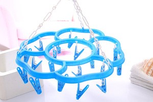 Hot Sale High quality PP plastic clothes drying hanger rack with 20 pegs