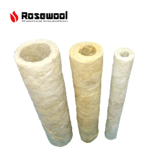 hot sale Zhengzhou ROSEWOOL cover steel waterproof rock rose wool isolasi pipa rock rose wool pipe