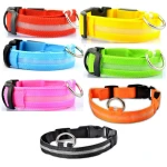Hot Selling Adjustable Nylon Safe Necklace Pet Training Led Flash Dog Collar
