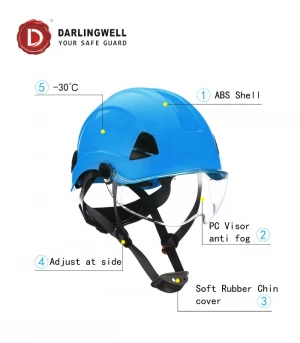 Hot selling electrical industrial safety helmet with visor eye shield ANSI Z89.1 engineering safety hard hat