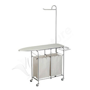 hotel use laundry cart with ironing board, ironing board set on laundry cart