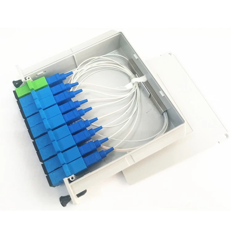 HT Factory 1X8 plc splitter LGX Box Cassette Card Inserting PLC Splitter Module 1:8 8 Port fiber optic splitter