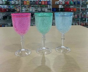 HT22 FDA certified double wall red wine freezer goblet,frosty wine goblet with gel inside from factory