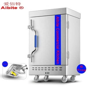 industry electricity food momo 72trays steamer/commercial double door stainless steel seafood rice steamer cabinet