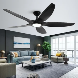 Iron 62 inch Modern simple style electrical ABS blades ceiling fan with LED light