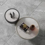 Italian light luxury tea table post modern style creative round rock plate Hong Kong style tea table