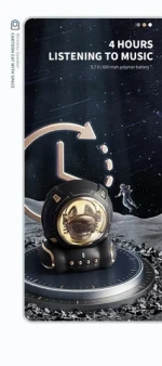 J20 Space Capsule Portable Wireless Blue tooth Speaker Outdoor Subwoofer Desktop Audio Lighted Speakers with night light