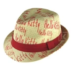JAKIJAYI new popular handmade wholesale straw hat beach hat custom brand printed mini kids rock fedora hat
