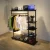 Import Kainice Customized kids retail clothing racks Floor standing Black Metal bag hanger stand clothing rack with shelves from China